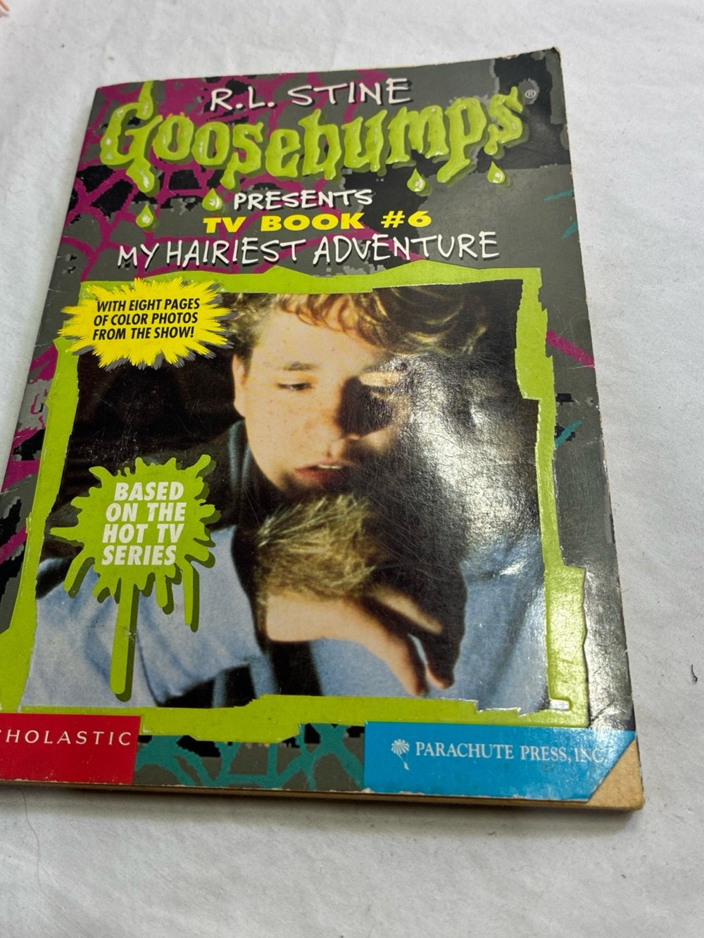 My Hairiest Adventure by R. L. Stine.  1st printing 1996; Goosebumps TV Book #6